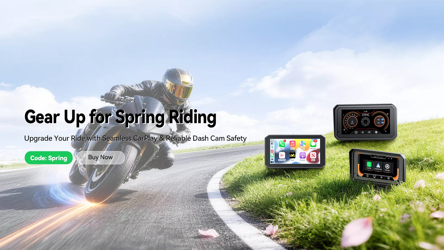 CPMC CarPlay Motorcycle Spring Sale Banner