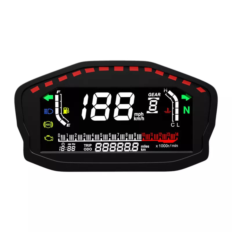 Smart Motorcycle Digital Instrument Cluster with Speed RPM Fuel Displa ...