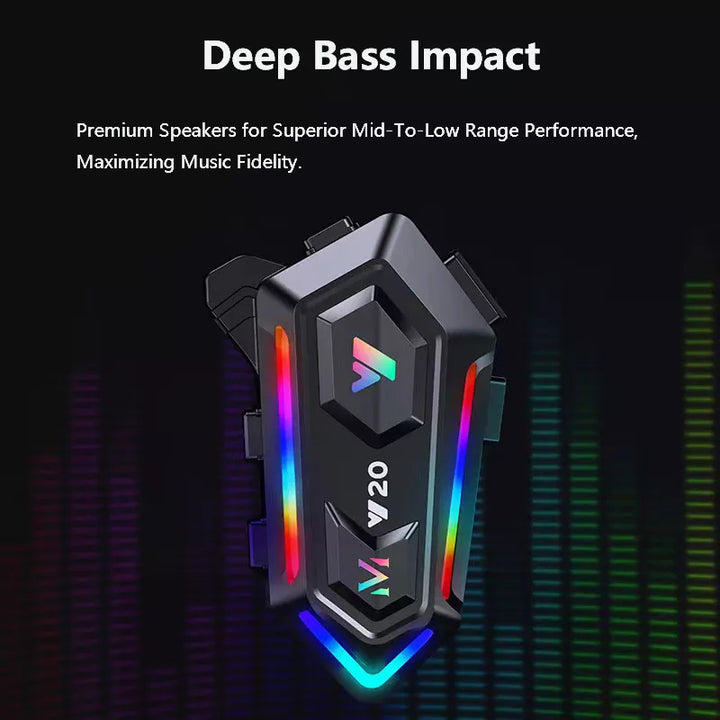 Motorcycle RGB-Enhanced Helmet Speaker with Noise Cancelling & Long Battery Life